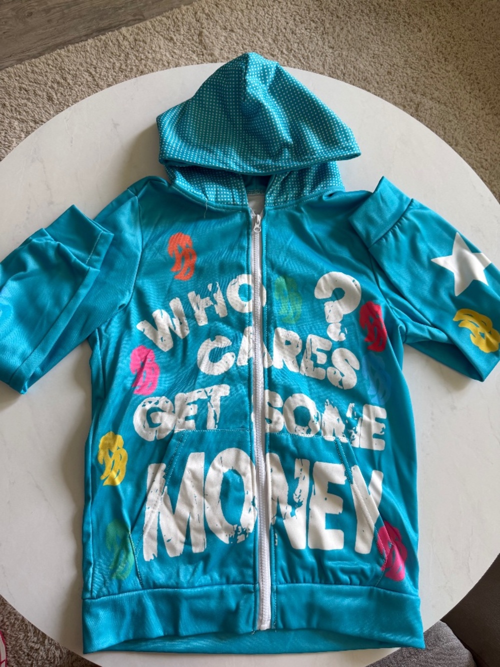 Multi colored zip up